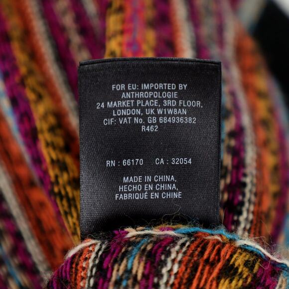 Sparrow Sweater Dress Womens Medium Black Orange Stripe Knit Lace Anthropologie - Picture 10 of 14